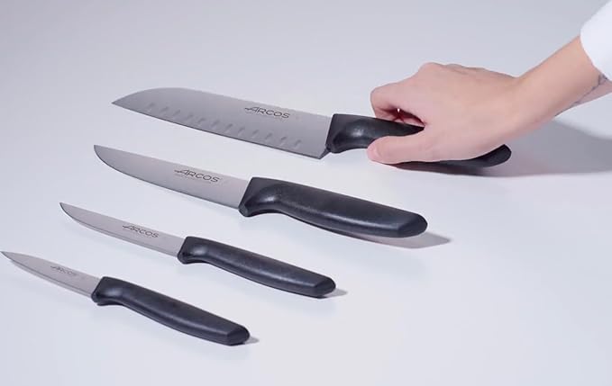 Arcos Kitchen Knife 6 Inch - Nitrum Stainless Steel Blade & Black Polypropylene Handle, Lightweight & Durable. Niza Series
