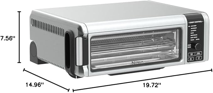 Ninja Digital Air Fryer & Toaster Oven | 8-in-1 Functionality | Flip-Up Design | XL Capacity | Air Fry Basket, Sheet Pan, Wire Rack & Crumb Tray | 1800 Watt | Silver | SP101