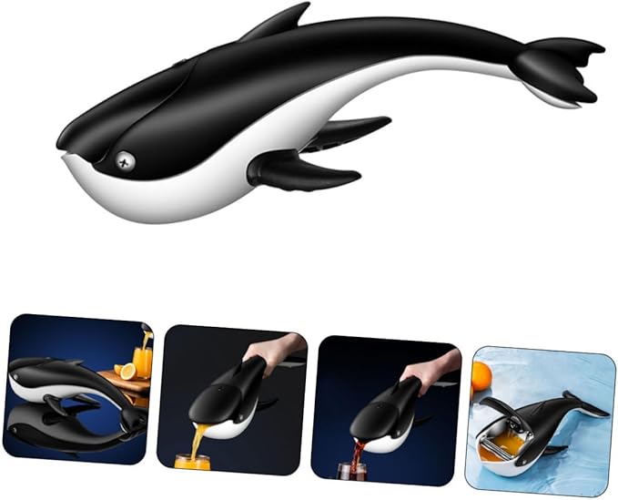 Whale Shaped Manual Citrus Juicer Hand Press Juice Squeezer for Oranges Lemons Grapefruits Portable Kitchen Fruit Juicer Cup Easy to Clean and Store