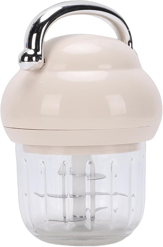 Generic Electric Garlic Chopper, 21000 RPM Portable Veggie Chopper Garlic Onion Grinder Masher, Cordless Mini Baby Food Processor, for Ginger, Chili, Fruit, 350ML