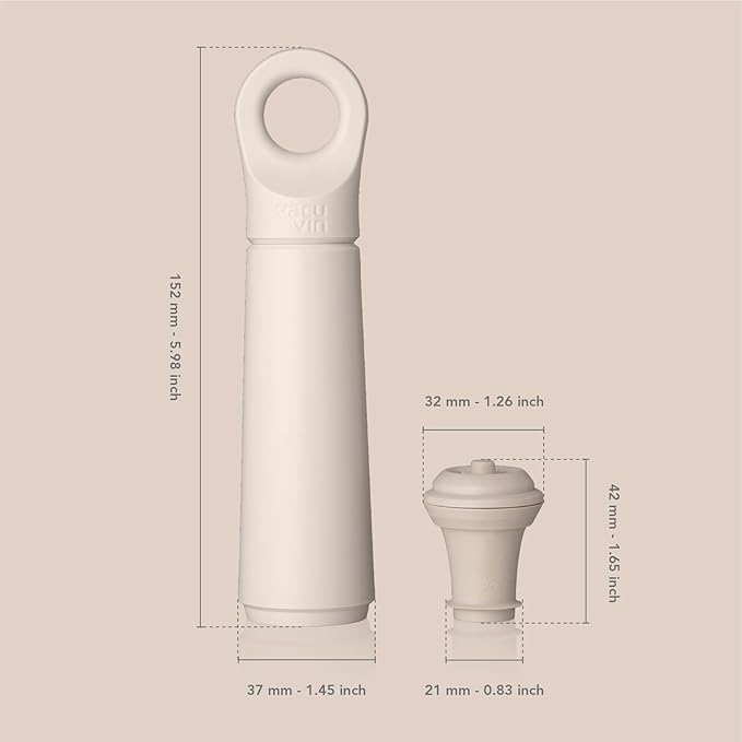 Vacu Vin Wine Saver Loop - Designed and Made in the Netherlands - Vacuum Wine Stopper Keeps Your Wine Fresh for up to 10 Days - Reusable, Made with 98% Recycled Material - 1 Pump, 5 Stoppers, Sand