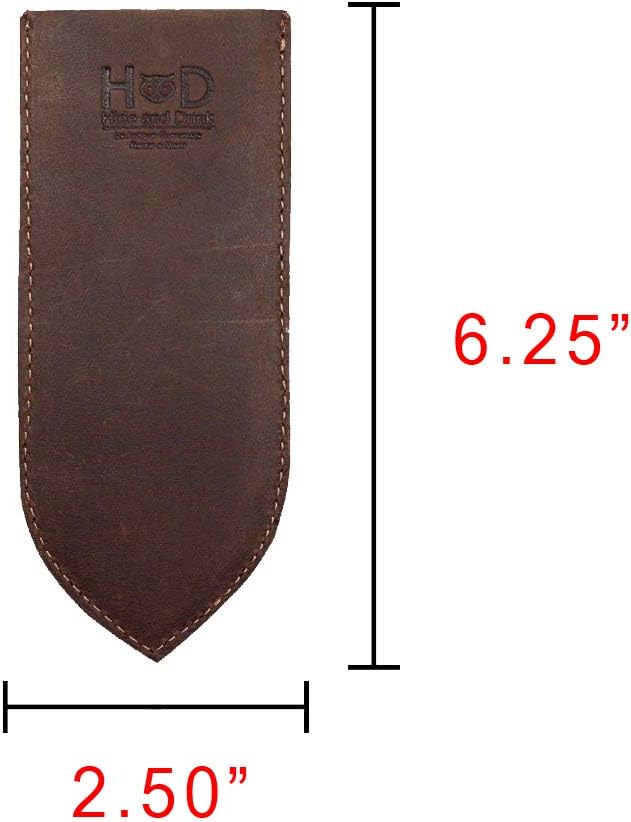 Hide & Drink, Cast Iron Hot Handle Cover, Skillet Panhandle Grips, Frying Pan, Heat Protection, Kitchen Essentials, Full Grain Leather, Handmade (Bourbon Brown, Large)