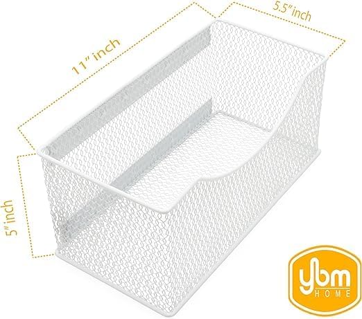 YBM HOME Mesh Magnetic Storage Basket Organizer with Extra Strong Magnets Holds Your Whiteboard and Locker Accessories, Perfect as Marker and Pencil Holder for Office, (16, White)