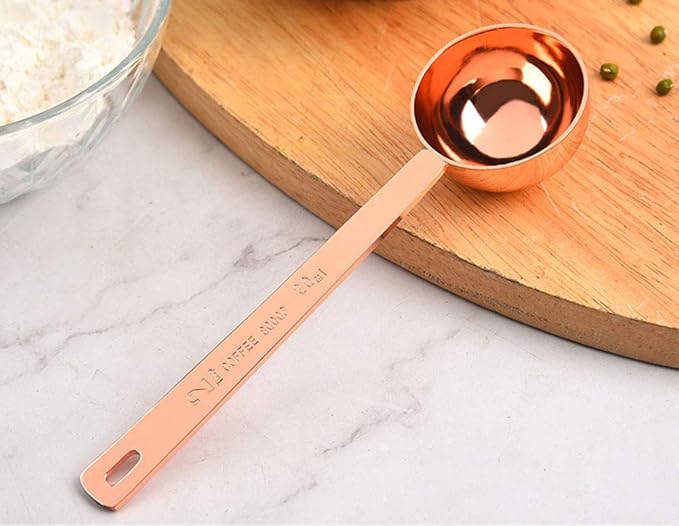 Rose Gold Coffee Scoops,Coffee Scoop for Ground Coffee, 1 PC 15 ML (1 TPSP) 304 Stainless Steel Spoons 1 Tablespoon Long Handle Tablespoon Fits Container for Ground
