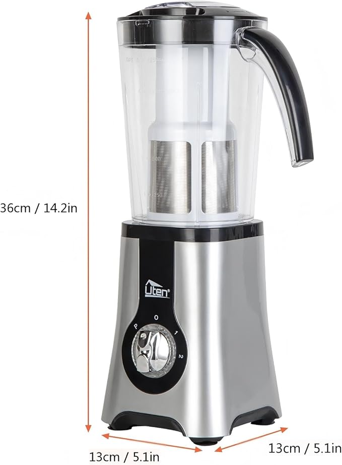 Uten 5-in-1 Smoothie Blender 42 oz/1.25L, Multi-Functional Mixer, Smoothie Maker, Juicer, Grinder with 304 Stainless Steel Blades, BPA-Free, Dishwasher Safe, Includes 3 Blender Cups & 2 Travel Bottles