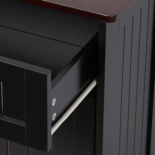 TOLEAD Tilt Out Trash Cabinet Free Standing 10 Gallon Recycling Trash Can Cabinet for Farmhouse Kitchen,Living Room, Dining Room, Black