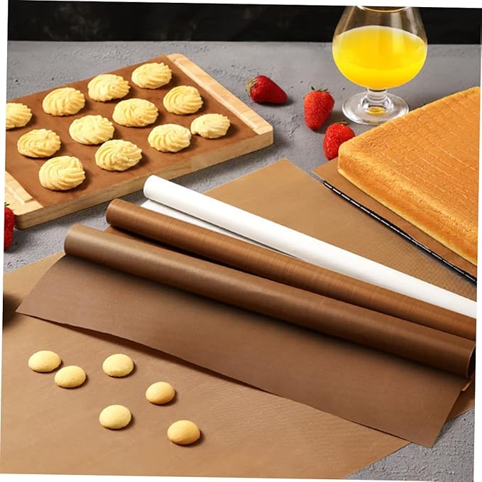 4sheets Non-stick Baking Tarp of Oven Liners Heat Resistant Mat Reusable Baking Pad for Cookies Pastries Macarons