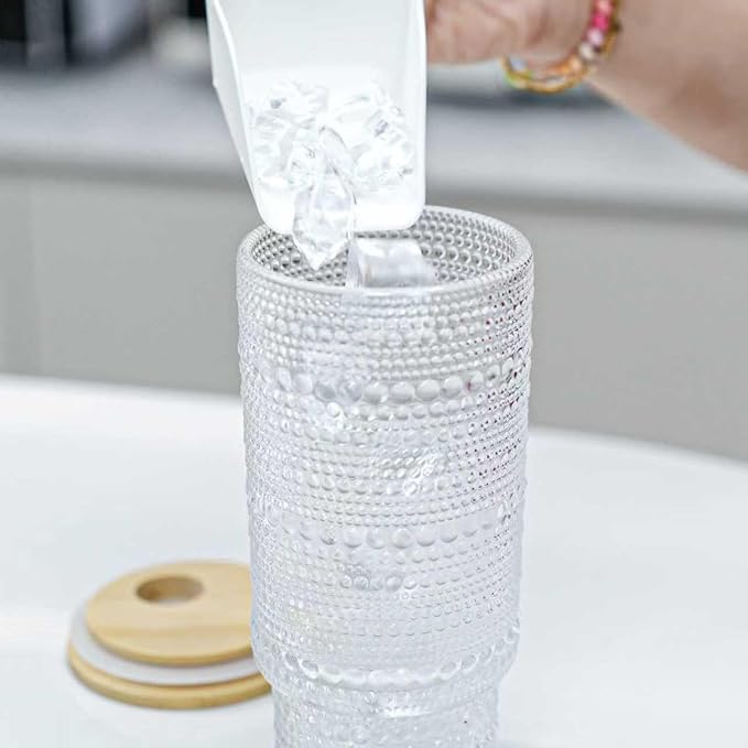 SUROQUE Hobnail Drinking Glasses Vintage Glassware SetVintage Glassware Set (CLEAR)