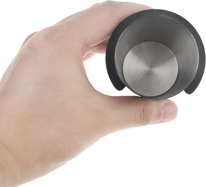 2 Pcs Coffee Dosing Cup 58mm, Stainless Steel Dosing Cup Compatible with All 58mm Portafilter, Stainless Steel Espresso coffee Dosing Cup (2, Black, 58mm)