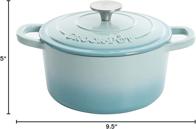 Crock-Pot Artisan Round Enameled Cast Iron Dutch Oven, 5-Quart, Pink Blush
