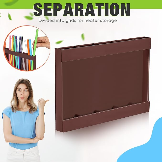 Qinyoung Acrylic Straw Holder for Cabinet Door with Double Sided Adhesive Tape Reusable Straw Organizer Tumbler Storage Kitchen Accessories Container for Counter Cupboard(Classic,Large,Brown)