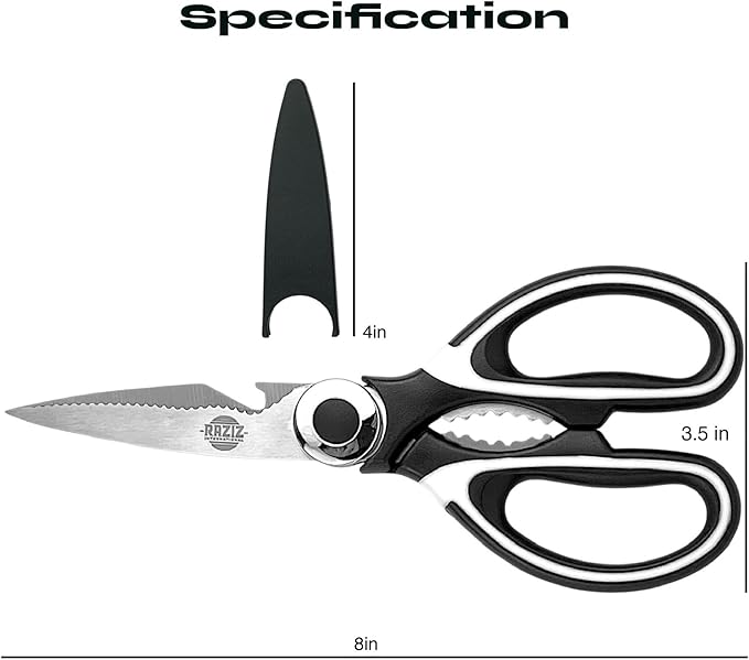 RAZIZ Kitchen Shears – Stainless Scissors, Heavy-Duty & Multiuse