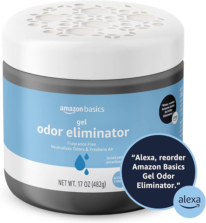 Amazon Basics Gel Odor Eliminator, Activated Charcoal, Fragrance Free, 17 Oz, 1-Pack