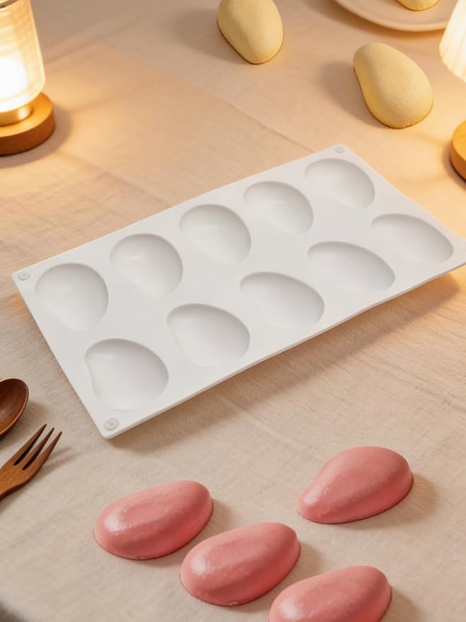 10 Cavity Silicone Mango Molds - Mangos Fruit Shaped Fondant Mold for Chocolate, Candy, Ice Cream, Mousse Cake, Soap, Resin, Lotion Bar, Ice Cube (Mango)