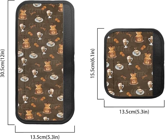 Refrigerator Door Handle Covers Set of 6 Neoprene Kitchen Appliance Handle Anti-Dust Protector for Fridge Microwave Kitchen Cabinet Stove Dishwasher, Coffee Pattern Brown