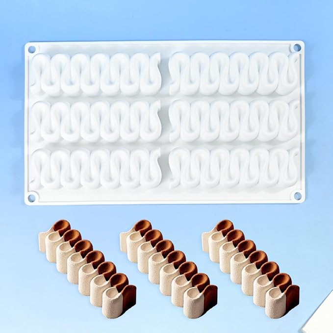Silicone Molds, Long Baking Mold for Making Chocolate, Cake, Jelly, Dome Mouss (D_Caterpillar)