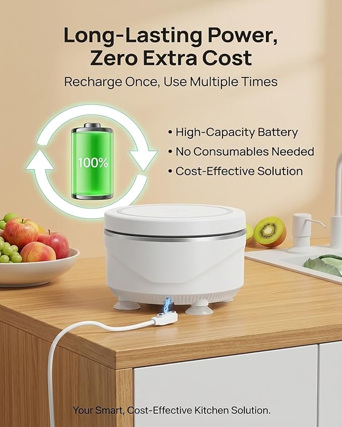 Ultrasonic Fruit and Vegetable Produce Cleaner Device Washing Machine Portable Wireless Waterproof Veggies Wash Cleaning Purifier with Titanium Electrolysis Purification for Home Kitchen(3PCS)