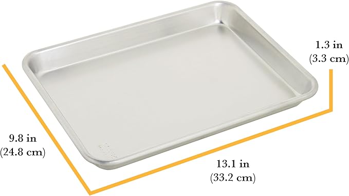 Chigcago Metallic Recyled Aluminum Small 9x13 Baking Sheet, Made With Recylced Aluminum, Perfect For Everyday Baking And Roasting Use (Pack of 2)