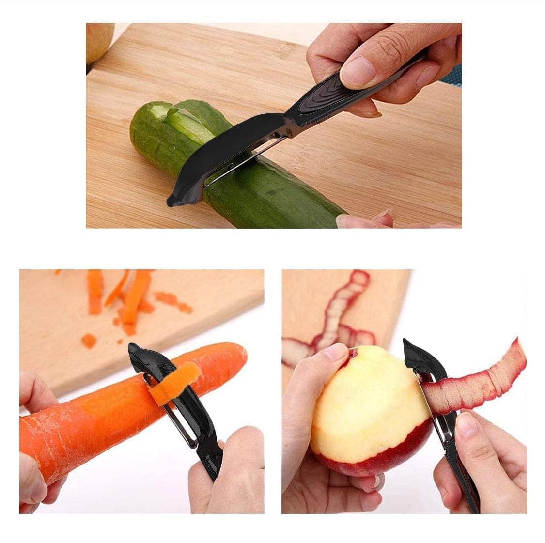 Premium Vegetable Peeler Set – Ultra Sharp Stainless Steel Blades with Non-Slip Ergonomic Handles for Easy Potato, Fruit & Veggie Peeling (2PCS)