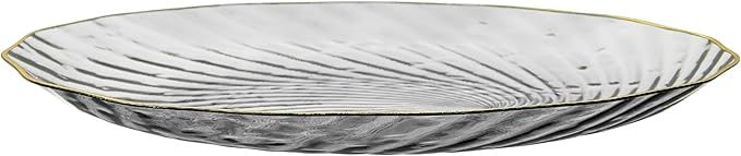 PLASTICPRO 30 Pack Plastic Plates Set of 15-10 inch Plates and 15-7 inch Plate, Elegant Clear Spiral and Gold Rim Disposable Fancy Plate Premium Heavyweight