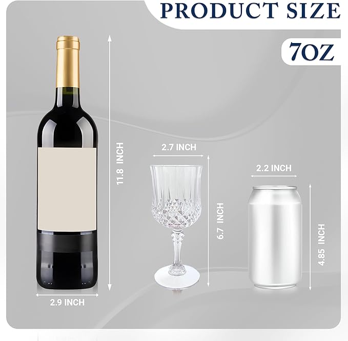 Plastic Wine Glasses, Plastic Goblets Vintage Style Cordial Unbreakable Drinking Glasses, Reusable Drinkware for Wedding Reception, Grand Event Party Supplies (100, Transparent)