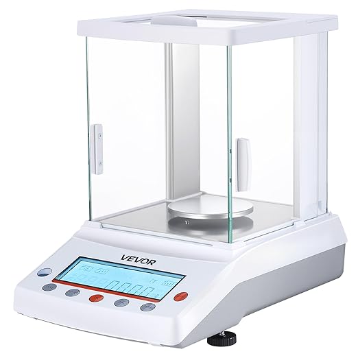 VEVOR Analytical Balance, 120 g x 0.001 g High Precision Accuracy Lab Scale, g/oz/ct/mg 4 Units Electronic Digital Analytical Balance with Glass Draft Shield, for Laboratory Jewelry Pharmacy