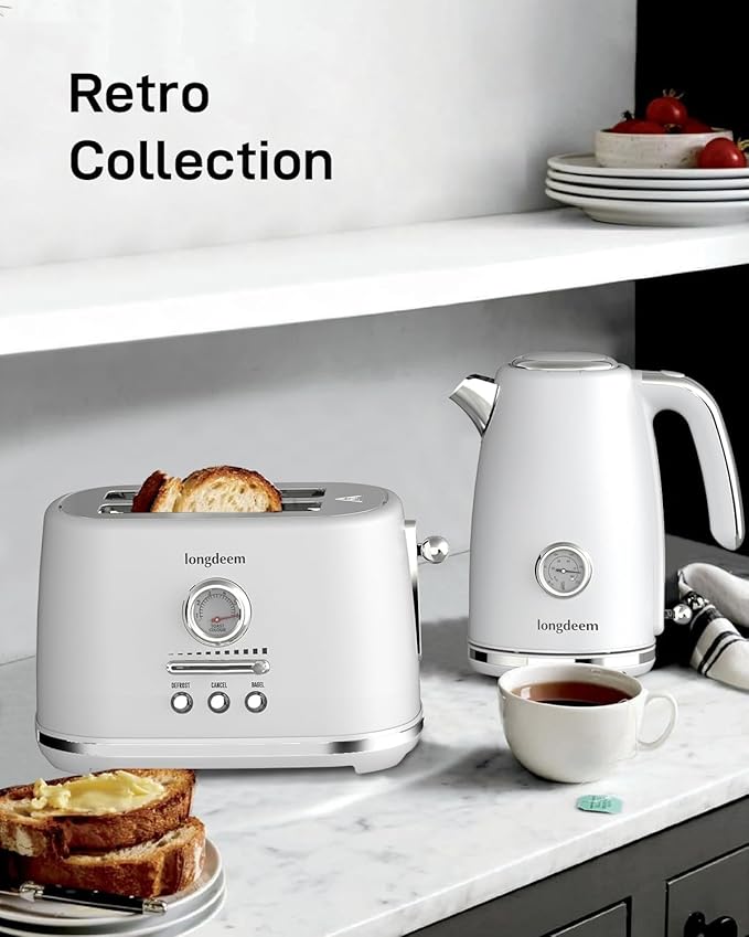 2 Slice Toaster with Extra Wide Slots & Removable Crumb Tray 6 Browning Options, Auto Shut Off & Frozen Function, Toast Fruit Bread, Bagel & Waffle, White