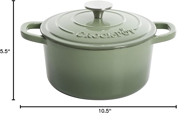 Crock-Pot Artisan Round Enameled Cast Iron Dutch Oven, 7-Quart, Scarlet Red