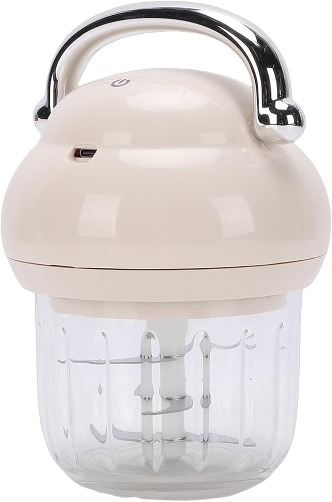 Electric Garlic Chopper, 21000 RPM Portable Veggie Chopper Garlic Onion Grinder Masher, Cordless Mini Baby Food Processor, for Ginger, Chili, Fruit, 350ML