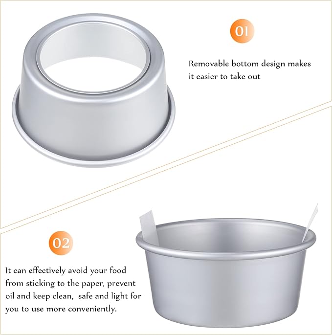 LIFKOME Detachable Bottom Round Cake Molds Baking Liners Included Set of Round Cake Pans for Home Professional Use