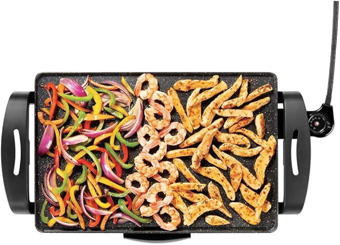 Starfrit The Rock Electric Griddle - Family Size (19" x 13") - Rock.Tec Non-Stick - Variable Temperature Control - 1500W