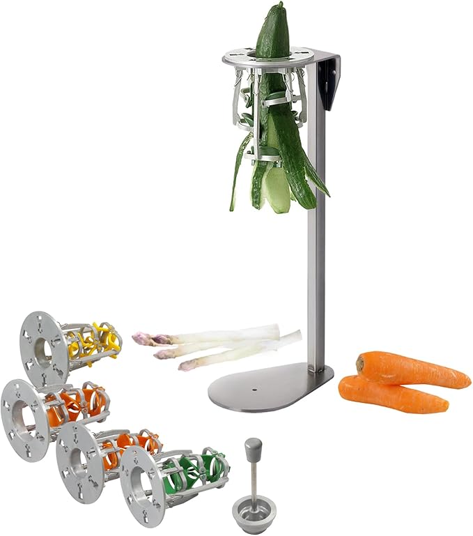LOUIS TELLIER - Cucumber Peeler on Stand - For cucumber up to Ø2.4 in - Stainless Steel Blade - High Efficiency