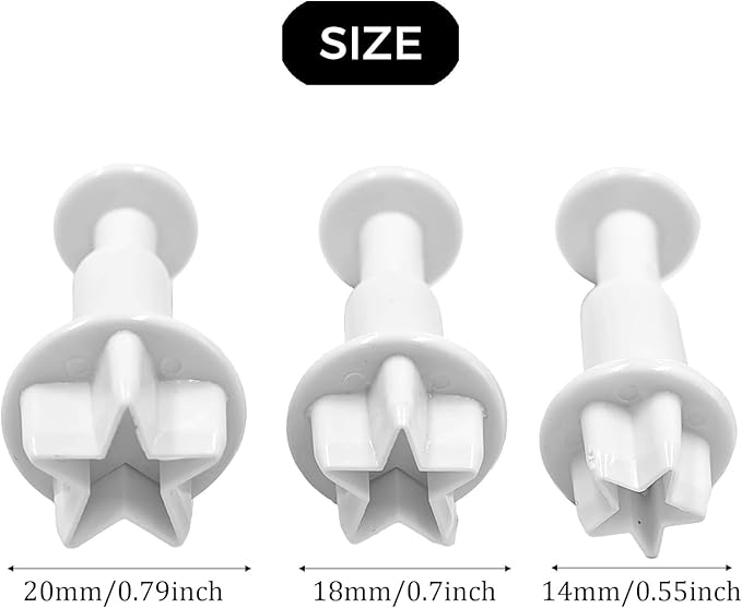 1 Set Five-pointed Star Fondant Flower Cutter,White Flower Plunger Cookie Cutter, Cake Decorating Tools,Dessert And Candy Sculpting Tools,White Baking Accessories
