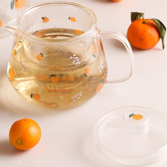 Pitcher Cute Pitcher with Glass Built-in Filter and High Temperature Resistant Cold Water Jug with Handle and Lid for Juice, Milk, Drinks Hot/Cold Water Carafe (Size : L)