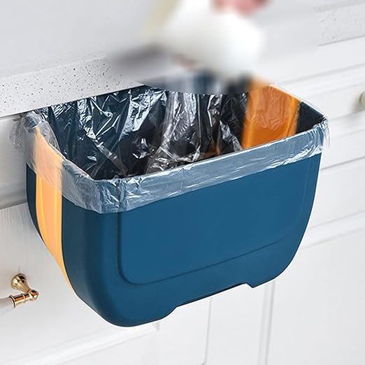 Hanging Trash Can, Kitchen Garbage Bin Waste Bins, Foldable Trash Can Wall-Mounted Trash Can Cabinet Door Hanging Trash Can Portable Storage Bin Trash Can (Size : A)