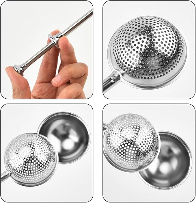 Silver 304 Stainless Steel Flour Powder Filter Spoon, Baker Dusting Wand For Sugar Flour Spices, Flour Sugar Powder Spoon Kitchen Tools, Baking Sifters Baking Tools and Accessories