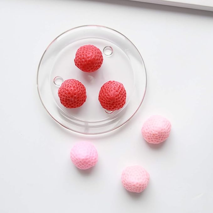 2 Pieces 3D Strawberry Silicone Mold,Food Grade Safety Silicon Materials for Baking Mousse Dessert Molds Ice Cube Jello Cake Chocolate Truffle Mold Pastry Fruit Shape Ice Cream Mould