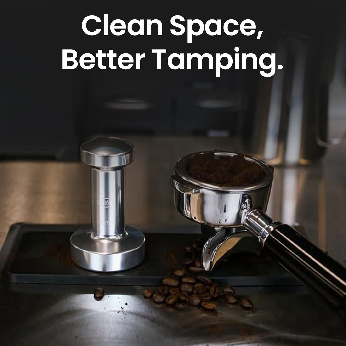 Rattleware Premium Black Espresso Tamping Mat 8.75" x 3" ā Dense and Durable Non Slip Rubber ā Heat Resistant Countertop Protection ā Barista Coffee Station Essentials