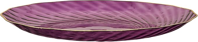 PLASTICPRO 120 Pack Plastic Plates Set of 60-10 inch Plates and 60-7 inch Plates, Elegant Clear Purple Spiral and Gold Rim Disposable Fancy Plates Premium Heavyweight