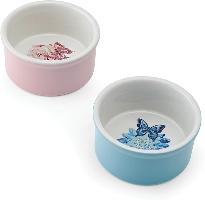 Dolly Parton Ramekin Set – Ceramic Bakeware with Mosaic Flower Design, Oven/Microwave/Freezer Safe, Even Heat Distribution, For Desserts, Soufflés and Casseroles, 2 Piece, 7 Ounce