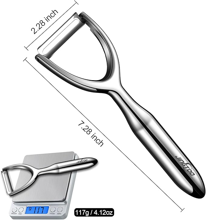Vegetable Peeler Stainless Steel, Premium Potato Peelers for Kitchen, Ultra Sharp Fruit Veggie Peeler Rotary Blade, Y Shaped Apple Cucumber Ergonomic Peelers Handle - 5 Years Warranty (Plain)