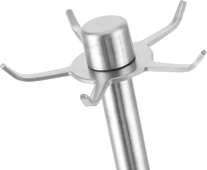 Stainless Steel Kitchen Utensil Holder, 360 Degree Rotating Utensil Rack with 5 Hooks, Kitchenware Storage Rack, Countertop Spatula Spoon Soup Ladle Holder