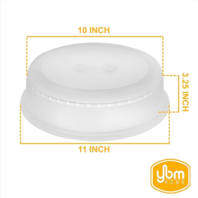 YBM Home Microwave Splatter Cover Keeps Your Microwave Spotless During Food Heating, Anti-Splatter Plate Lid Cover, BPA Free and Dishwasher Safe, 11 Inch ba293 Pack of 6