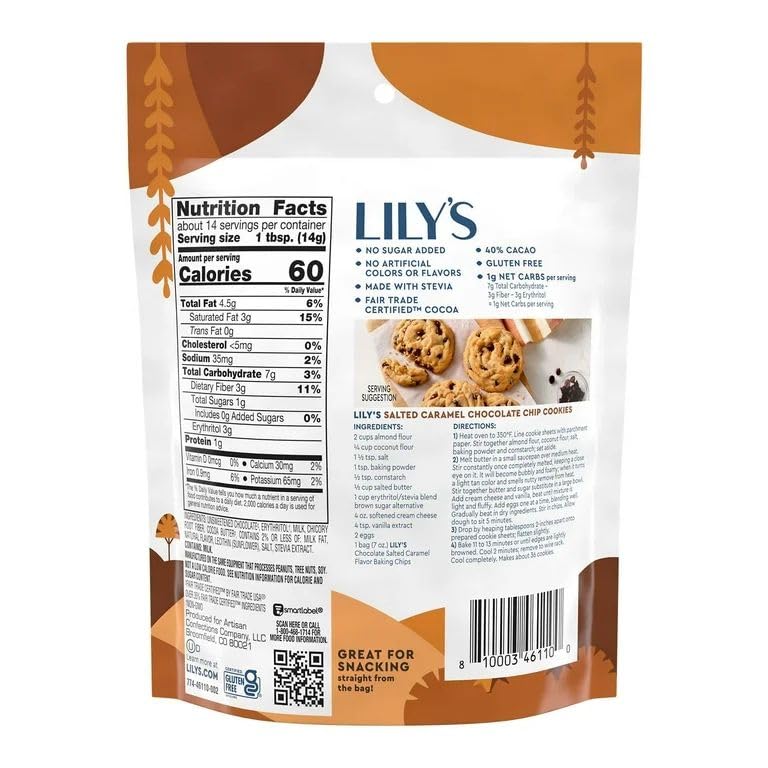 Salted CaramelLily Chocolate Baking Chips (3 Count, Salted Caramel)