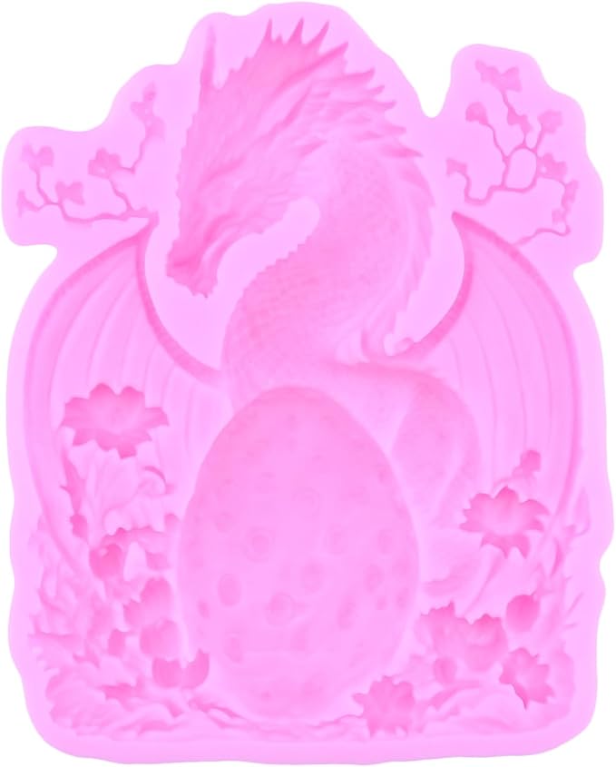 Dragon Fondant Molds Dragon Egg Silicone Candy Mold For Cake Decoration Cupcake Topper Candy Polymer Clay Gum Paste Set Of 2