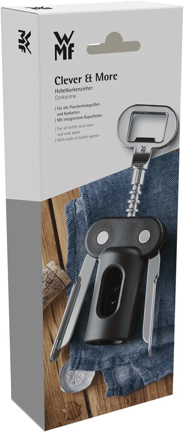 WMF Clever & More Corkscrew with arms, Black