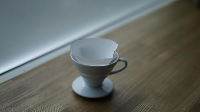 Hario V60 Coffee Pour Over Kit Bundle Set - Comes with Ceramic Dripper, Range Server Glass Pot, Measuring Spoon, and 100 Count Package of Hario 02W Coffee Filters