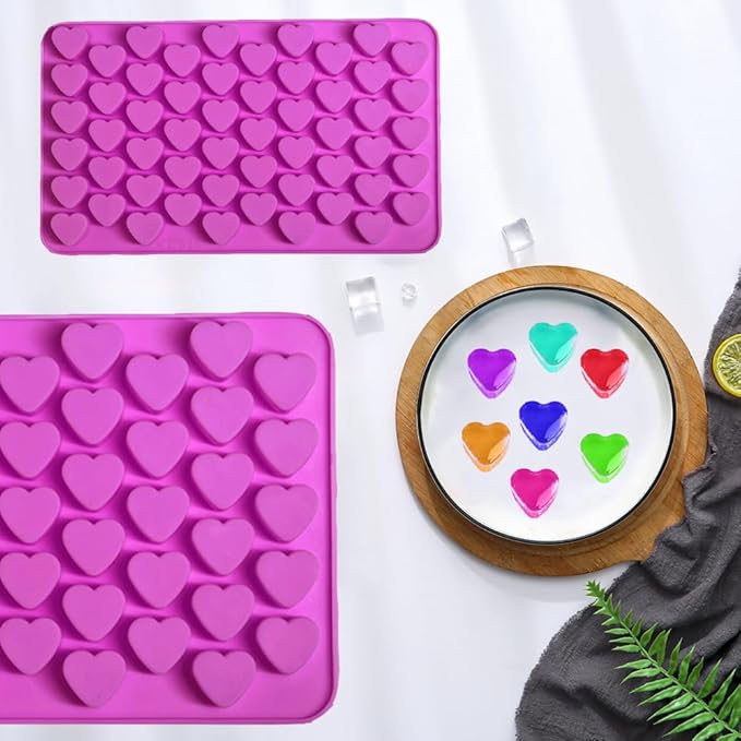 Gummy Candy Molds - 4Pcs Silicone Gummy Hearts Mold, Non-stick and Bpa Free for Mini Candy Chocolate Gummies Baking