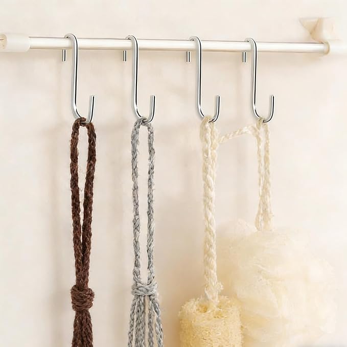 50-Pack 2.4 Inch Heavy Duty Stainless Steel S-Hooks — Waterproof Kitchen Utility Hooks for Pots, Pans, Mugs, Towels and More, Ideal Gift for Friends