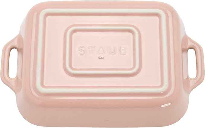 Staub Ceramic 3-pc Rectangular Baking Dish Set - Macaron Pastel Pink
